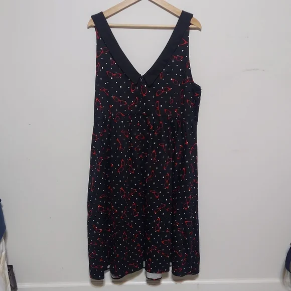 Torrid Retro Chic 50's Rockabilly Black and Red Midi Dress - Picture 6 of 8